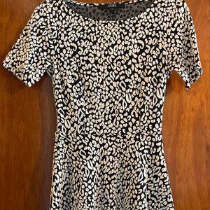 Guess Black/White Leopard Print Dress Size S